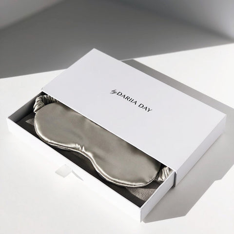 Silk Eye Mask Silver Grey