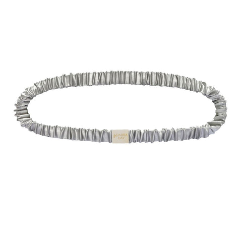 Silk Headband Silver Grey